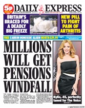 Daily Express () Newspaper Front Page for 7 January 2014
