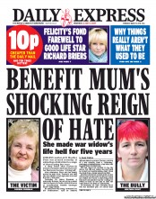 Daily Express () Newspaper Front Page for 7 March 2013