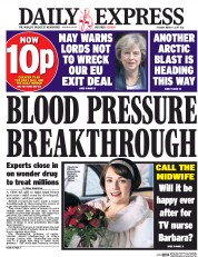 Daily Express () Newspaper Front Page for 7 March 2017