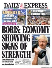 Daily Express () Newspaper Front Page for 7 August 2020