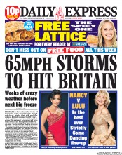 Daily Express () Newspaper Front Page for 7 September 2011