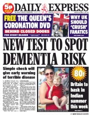 Daily Express () Newspaper Front Page for 7 September 2015