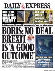 Daily Express () Newspaper Front Page for 7 September 2020