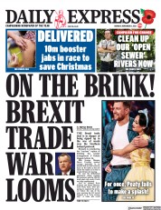 Daily Express () Newspaper Front Page for 8 November 2021