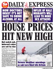 Daily Express () Newspaper Front Page for 8 January 2016