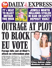 Daily Express () Newspaper Front Page for 8 April 2015