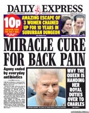 Daily Express () Newspaper Front Page for 8 May 2013