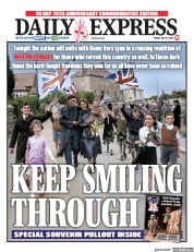 Daily Express () Newspaper Front Page for 8 May 2020