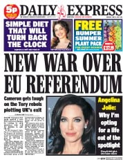 Daily Express () Newspaper Front Page for 8 June 2015