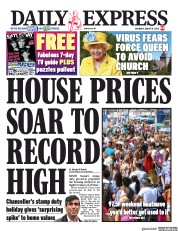Daily Express () Newspaper Front Page for 8 August 2020