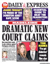 Daily Express () Newspaper Front Page for 9 October 2013