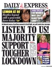 Daily Express () Newspaper Front Page for 9 October 2020