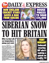 Daily Express () Newspaper Front Page for 9 January 2014