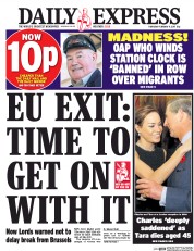 Daily Express () Newspaper Front Page for 9 February 2017