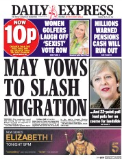 Daily Express () Newspaper Front Page for 9 May 2017