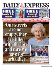 Daily Express () Newspaper Front Page for 9 May 2020