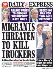 Daily Express () Newspaper Front Page for 9 June 2015