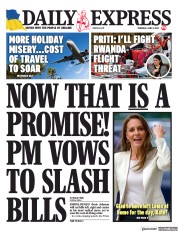 Daily Express () Newspaper Front Page for 9 June 2022