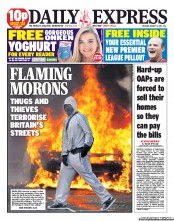 Daily Express () Newspaper Front Page for 9 August 2011