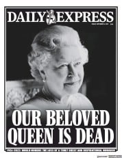 Daily Express () Newspaper Front Page for 9 September 2022