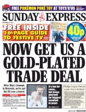 Daily Express Sunday () Newspaper Front Page for 10 December 2017