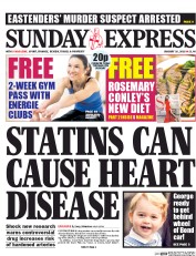 Daily Express Sunday () Newspaper Front Page for 10 January 2016