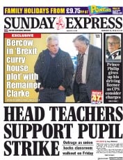 Daily Express Sunday () Newspaper Front Page for 10 February 2019