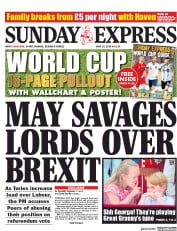 Daily Express Sunday () Newspaper Front Page for 10 June 2018