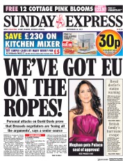 Daily Express Sunday () Newspaper Front Page for 10 September 2017