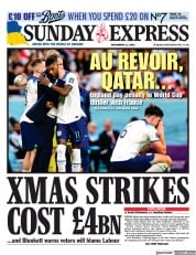 Daily Express Sunday () Newspaper Front Page for 11 December 2022