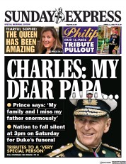Daily Express Sunday () Newspaper Front Page for 11 April 2021