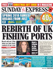 Daily Express Sunday () Newspaper Front Page for 12 November 2017
