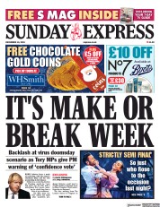 Daily Express Sunday () Newspaper Front Page for 12 December 2021