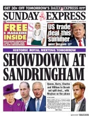Daily Express Sunday () Newspaper Front Page for 12 January 2020