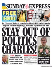 Daily Express Sunday () Newspaper Front Page for 12 June 2022
