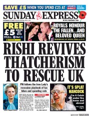 Daily Express Sunday () Newspaper Front Page for 13 November 2022