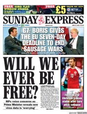Daily Express Sunday () Newspaper Front Page for 13 June 2021