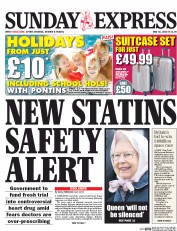 Daily Express Sunday () Newspaper Front Page for 15 May 2016