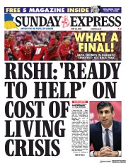Daily Express Sunday () Newspaper Front Page for 15 May 2022