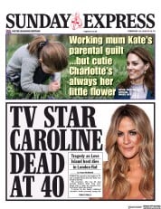 Daily Express Sunday () Newspaper Front Page for 16 February 2020