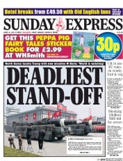 Daily Express Sunday () Newspaper Front Page for 16 April 2017