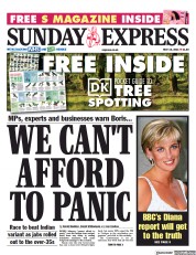 Daily Express Sunday () Newspaper Front Page for 16 May 2021