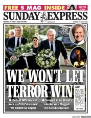 Daily Express Sunday () Newspaper Front Page for 17 October 2021