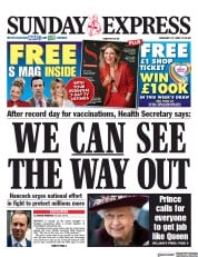 Daily Express Sunday () Newspaper Front Page for 17 January 2021