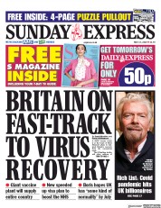 Daily Express Sunday () Newspaper Front Page for 17 May 2020