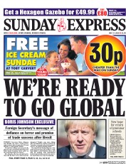 Daily Express Sunday () Newspaper Front Page for 17 July 2016