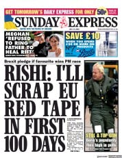 Daily Express Sunday () Newspaper Front Page for 17 July 2022