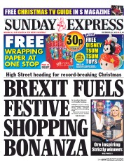 Daily Express Sunday () Newspaper Front Page for 18 December 2016