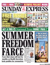 Daily Express Sunday () Newspaper Front Page for 18 July 2021