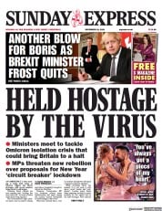 Daily Express Sunday () Newspaper Front Page for 19 December 2021